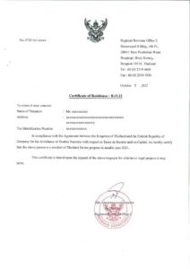 Tax Residence Certificate Thailand Msna Group Tax Residence Certificate Thailand Msna Group